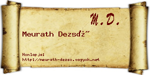 Meurath Dezső névjegykártya